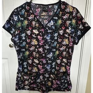 Tokidoki by Koi Halloween Theme Scrub Top Womens Sz Small Pockets